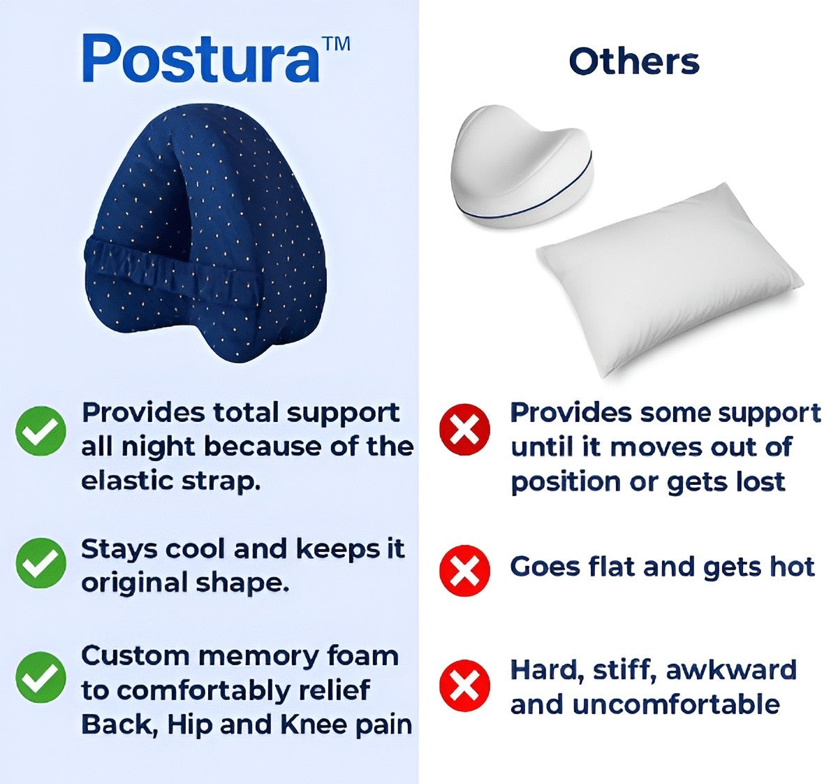 Postura™ Memory Foam Knee Pillow